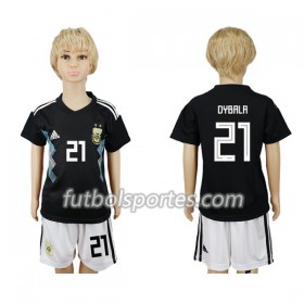 Camisetas Argentina Dybala 21 Niño Segunda Equipacion Mundial 2018